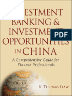 Investment Banking and Opportunities in China