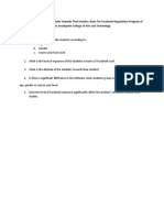 Facebook and Students Attitude Towards Their Studies: Basis For Facebook Regulations Program of The Southpoint College of Arts and Technology Statement of The Problem