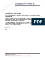 Sample Acknowledgement Letter