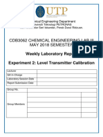 Experiment 2: Level Transmitter Calibration