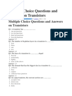 Multiple Choice Questions and Answers On Transistors