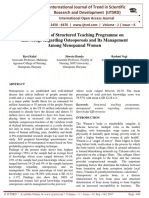 Effectiveness of Structured Teaching Programme On Knowledge Regarding Osteoporosis and Its Management Among Menopausal Women