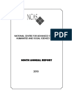 Annual Report National Centre For Advanced Studies in Humanities and Social Sciences 2013