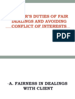 Lawyer's Duties of Fair Dealings and Avoiding Conflict