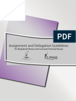 Assignment and Delegation Guidelines: For Registered Nurses and Licensed Practical Nurses