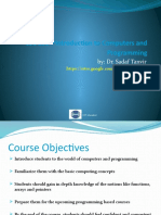 CSC 103 Introduction To Computers and Programming: By: Dr. Sadaf Tanvir