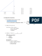 Test Answer - Length A. Objective Questions