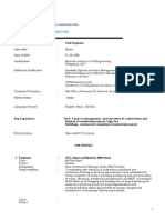 Sample CV Civil Engineer Construction Manager Download For Free