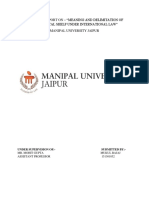 A Project Report On - "Meaning and Delimitation of Continental Shelf Under International Law" Manipal University Jaipur