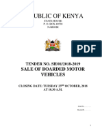 Sale of Boarded Motor Vehicles, Tender No. SH/01/2018-2019