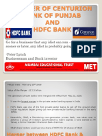 Merger of Centurion Bank of Punjab & HDFC