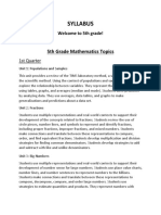 Syllabus: 5th Grade Mathematics Topics