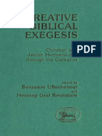 Henning Graf Reventlow Benjamin Uffenheimer Eds Creative Biblical Exegesis Christian and Jewish Hermeneutics Throughout The Centuries JSOT Supplemen PDF