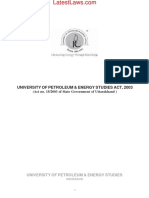 University of Petroleum and Energy Studies Act, 2003 Uttrakhand