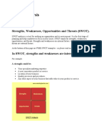 SWOT Analysis: Strengths, Weaknesses, Opportunities and Threats (SWOT)