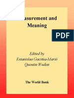 Measurement and Meaning: Edited by Estanislao Gacitúa-Marió Quentin Wodon