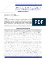 Implementing and Monitoring The HR Operating Plan: A Conceptual Framework For Performance Measurement and Management