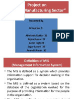 MIS in Manufacturing Sector