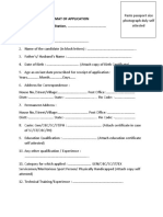 Format of Application For C Adm O, Air Force Station