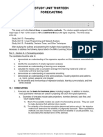 Study Unit Thirteen Forecasting