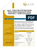 High Solid PU Dispersion Formulation