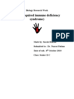 AIDS (Acquired Immune Deficiency Syndrome) : Biology Research Work