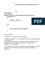 ECS401U Procedural Programming Autumn 2018 Mid Term Test A