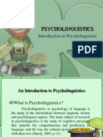 Psycholinguistics: Introduction To Psycholinguistic