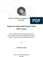 Design and Analysis Multi Purpose Vehicle (MPV) Chassis