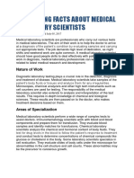 Interesting Facts About Medical Laboratory Scientists: Nature of Work