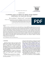 A Systematic Review of Evidence For Anterior Cruciate Ligament Rehabilitation How Much and What T