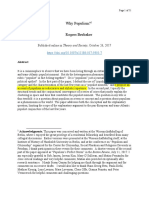 Why Populism? Rogers Brubaker: Published Online in Theory and Society, October 26, 2017