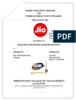 Consumer Satisfaction Towards Reliance Jio