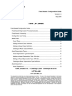 Table of Content: Fixed Assets Configuration Guide