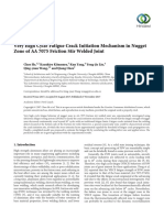 Research Article: Very High Cycle Fatigue Crack Initiation Mechanism in Nugget Zone of AA 7075 Friction Stir Welded Joint