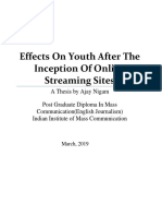 Effects On Youth After Inception of Online Streaming Sites