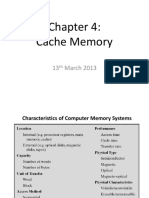 Cache Memory: 13 March 2013