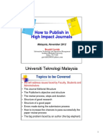 How To Publish in High Impact Journals