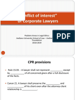 Conflict of Interest of Corporate Lawyers