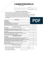 Practicum Evaluation Form: NA Not Applicable