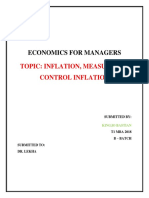 Economics For Managers: Topic: Inflation, Measures To Control Inflation