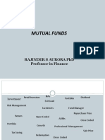 Mutual Funds: Rajinder S Aurora PHD Professor in Finance