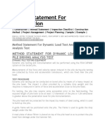 Method Statement FOR PDA Test