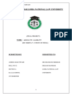 DR - Ram Manohar Lohia National Law University: Final Project) Topic-Absolute Liability (MC Mehta V. Union of India)