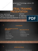 Industrial Training Presentation: University of Engineering & Technology, Lahore, KSK Campus