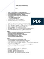 Unit Wise Possible Questions: Software Engineering