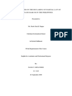 A Position Paper On The Declaring of Martial Law of Ferdinand Marcos in The Philippines