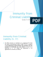 Immunity From Criminal Liability