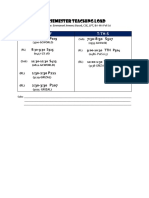 2nd Semester Teaching Load