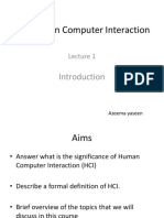 Human Computer Interaction: Azeema Yaseen